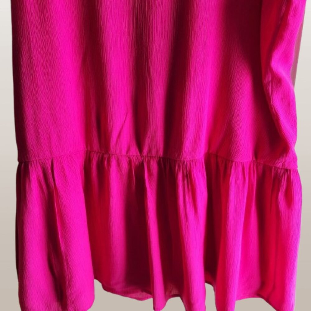 Women's Nine West Button Front Ruffle Hem Dress Size XXL in Gerbera Fuchsia NWT - Picture 7 of 7